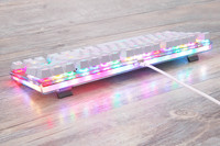 Fashion Keyboard 87 kunci, 80% RGB LED Backlit mekanik Teclado Keyboard Gamer kabel ergonomis Mini Gaming