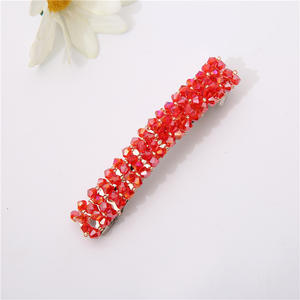 Épingle à cheveux coréenne minimaliste en cristal pour fille, pince à ressort tressée en cristal, accessoire de coiffure tendance pour influenceuses LZ0619 - Product Image 5