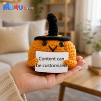Peluche amigurumi citrouille au crochet faite à la main, décoration de bureau Halloween, carte d'encouragement, cadeau, logo personnalisé, vente en gros