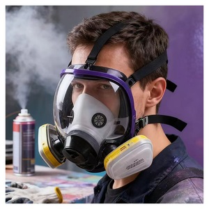 Dapat digunakan kembali CF02 masker Gas Priming otomatis wajah penuh bulat untuk semprot cat perlindungan Gas kimia - Product Image 1