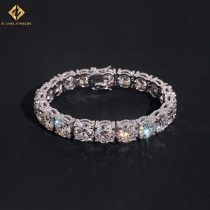 Pulsera de tenis de moissanita de 10 mm con incrustaciones de lujo, plata 925, joyería hip hop, pasa la prueba del diamante - Product Image 5