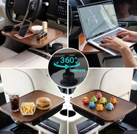 360 °   Table de suspension rotative pour voiture, pour ordinateur portable et porte-gobelet, support multifonctionnel rotatif, accessoire intérieur de voiture