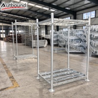 Palette en acier galvanisé pliable et empilable pour stockage en entrepôt
