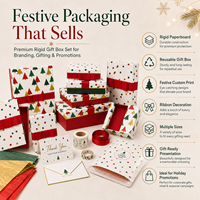 Coffret cadeau rigide de Noël avec logo personnalisé, boîte d'emballage en papier avec ruban pour bonbons, cosmétiques, vêtements
