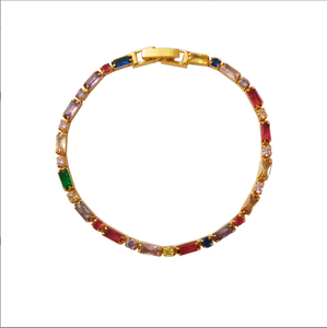 Vintage Stylish Retro Trendy Ins Style Fashion Bracelet with Zircon Colorful Contrasting <b>Charm</b> Bracelets for Daily or Party Gift - Product Image 5