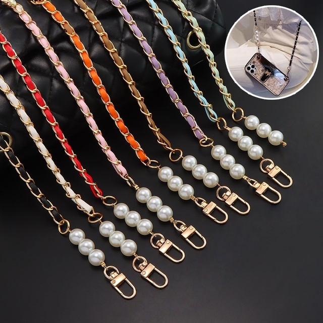 Phone Charms Pearl CellPhone Case Lanyard Wrist Strap Universal Crossbody Phone Straps Long Lanyard Neck Strap for Mobile Phone