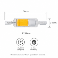 Ampoule LED Xmation R7S 4W 78mm AC220V en verre céramique COB 450LM 2700K/3000K/6000K 360° sans scintillement, projecteur, culot G9, usage résidentiel, CE