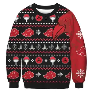 Men Women Eagle Ugly Christmas Sweater Pullover Christmas Jumpers Tops 3D Cartoon Anime Printed Holiday Party Xmas Sweatshirt