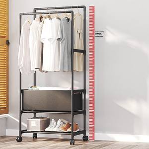 Perchero Metálico Multifuncional Simple, Perchero Móvil Multifuncional <span class=keywords><strong>para</strong></span> Dormitorio, Perchero de Gran Capacidad - Product Image 4