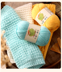 Bán Buôn Bốn-Ply Sữa Bông Sợi Quả Bóng Vừa Dày Crochet DIY Tay Đan Chất Liệu Gói Nhuộm Mô Hình Cho Búp Bê Khăn - Product Image 5