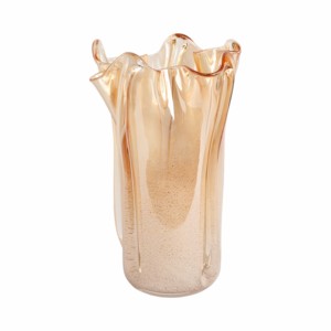 Vaso in vetro con volant, elegante vaso decorativo per fiori, per tavolo da soggiorno, stile glamour. - Product Image 1