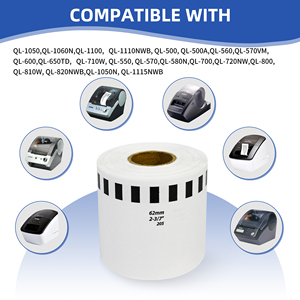 Rollo de Etiquetas de Papel Térmico Autoadhesivo Compatible con DK-22205 DK205, Negro sobre Blanco, para Impresora Brother - Product Image 4