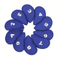 Lot de 10 housses de protection pour têtes de fers de golf, accessoires de golf, cadeau pour golfeur