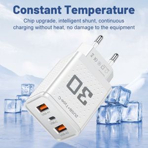 Type C <b>Charger</b> Block Dual <b>USB</b> Charging Port Fast <b>Charger</b> Quick Charge US/EU/UK <b>Plug</b> <b>Charger</b> for Smart Phones - Product Image 2