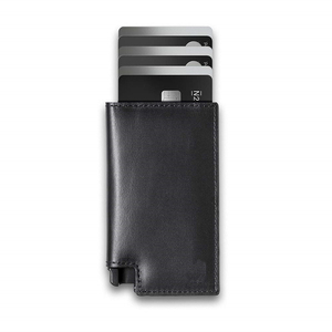 RFID — <span class=keywords><strong>portefeuille</strong></span> mince fait à la main, étui en <span class=keywords><strong>cuir</strong></span> avec blocage de carte d'accès rapide, pochette avant, pour voyage avec boîte-cadeau double pli - Product Image 1