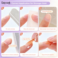 Lot de 10 feuilles de gel transparentes adhésives pour ongles, pour faux ongles à presser