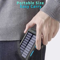 Batterie externe solaire sans fil pour smartphone, petite batterie externe 33800MAH, chargeur de téléphone portable, lampe de camping d'urgence, lumière LED extérieure UP-SPB30000
