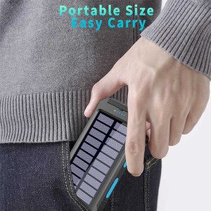 Cargador de Energía Solar Inalámbrico para Teléfono Inteligente, Banco de Energía Pequeño de 33800 mAh, Cargador de Teléfono Móvil, Luz de Emergencia para Camping, Banco de Energía LED para Exteriores - Product Image 2