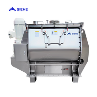 Mélangeur horizontal à haute efficacité de 500 L pour poudres (plastique, alimentaire, produits chimiques, aliments pour animaux) avec séchage et entraînement par moteur, sans gravité