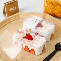 Boîtes à gâteaux personnalisées en plastique PS rigide transparent de grande taille, pour tranches de tiramisu, emballages cadeaux pour mini gâteaux, contenants triangulaires jetables