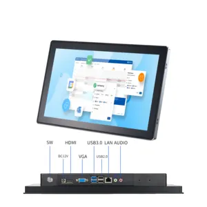 Novo Design 15,6 "i3 pc industrial ip65 impermeável painel industrial pc