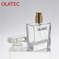Botella de Perfume Rectangular Vacía de 30 ml, Estilo Francés, Personalizada y Profesional, de Vidrio Recargable con Tapa de Rosca y Personalización