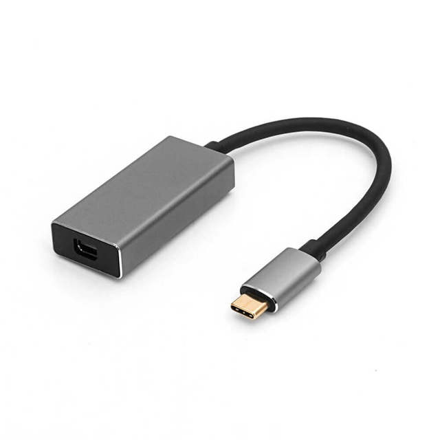 USB-C to Mini  Adapter Aluminum  Type C Male to Mini DP Female  4K60Hz  Active Converter  Space Gray