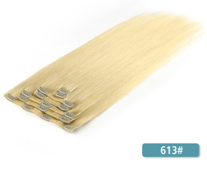 double layer pu clip in remy virgin human hair extensions straight seamless 7pcs 16 clips 100g per pack multiple colors to pick. - Product Image 4