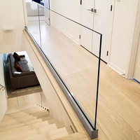 Balustrades en verre trempé sans cadre, fixées au sol, en acier inoxydable, pour une utilisation extérieure moderne