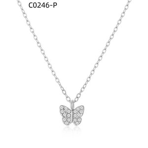 Collar con Colgante de Mariposa Amy Amy, Chapado en Rodio, con Circonita Cúbica, Joyería de Moda para Mujer, Regalo, Uso Diario - Product Image 1