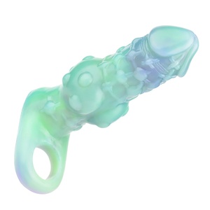 Dispositivo Masculino para Alargamiento de Pene con Anillo de Bloqueo de Semen, Dildo Hueco, Condón, para Coqueteo y Orgasmo, Diseño Lobo - Product Image 3