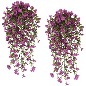 Guirlande artificielle de fleurs de violette en soie pour décoration murale, patio extérieur et maison, bouquet de 76 cm - Product Image 4