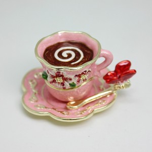 Scatola Portaoggetti Stile Europeo per Bomboniere, Tazza da Caffè Smaltata con Decorazione a Farfalla, Nuovo Stile di Portagioie - Product Image 5