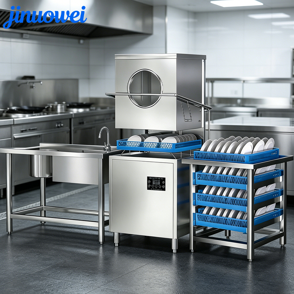 Professional Hood Type Dishwasher High Power Fully Automatic Industrial Dishwasher Machine Factory Supply Smart Dryer Machine