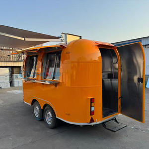 Carrito de Comida Móvil Tipo Bandeja Naranja Personalizado, Camiones de Comida para Exteriores, Carrito de Helados para Venta de Alimentos Congelados, Nuevo - Product Image 1
