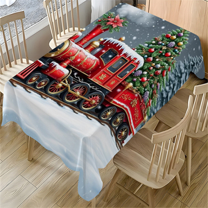 Mantel Rectangular de Poliéster para Mesa de Navidad, Venta al por Mayor de Fábrica, Decoración para Fiestas Navideñas - Product Image 3