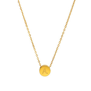 Collar de Joyería con Colgante de Letra A C V en Acero Inoxidable 316L Resistente al Agua y al Deslustre, Chapado en Oro de 18k para Mujer - Product Image 6