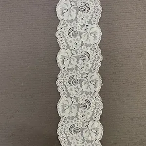 Pizzo elastico lavorato a maglia in Nylon da 9.6cm per biancheria intima biancheria intima Spandex con bordo in pizzo elasticizzato
