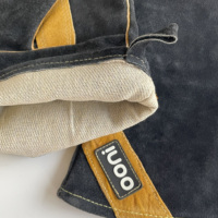 Gants de soudage Bate personnalisés en cuir de vachette noir, doublure confortable, pouce entier, durables, résistants à la chaleur pour le soudage MIG/TIG/à fil fourré