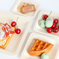 Assiettes rondes jetables en bois de bouleau multi-tailles, 100 % compostables, pour la restauration