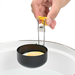 Cuiseur à œufs pliable transfrontalier de type oreille, en silicone anti-brûlure et antiadhésif, moule à œufs pochés, cuillère à œufs - Product Image 4