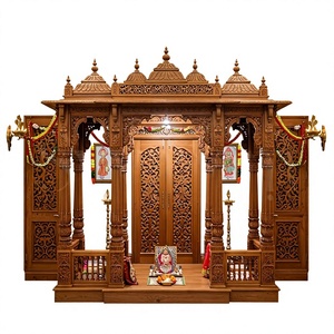 Big Wooden <b>Mandir</b> For Shree Laxmi Narayan Temple Latest Design High Carving Teak Wood Large Sizes <b>Mandir</b> For Home - Product Image 6