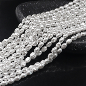 Nouvel Arrivage Perles en Verre Imitation Nacre Baroque Ovale <span class=keywords><strong>6</strong></span>*7mm de Haute Qualité, Perles Irrégulières en Vrac <span class=keywords><strong>pour</strong></span> Bijoux DIY - Product Image 2