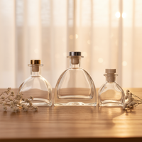 Bouteille en verre transparente pour parfum, décoration d'intérieur, 50 ml, 100 ml, 150 ml, 250 ml, bouteille diffuseur d'arômes en verre carrée en forme de yourte