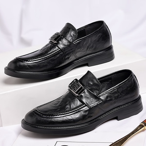 <span class=keywords><strong>Mocasines</strong></span> de vestir formales de corte alto, tallas 38-44, de cuero vacuno de dos capas, con suela de EVA y goma, negros, ligeros, con punta, sin cordones, para hombre, ideales para bodas indias. - Product Image 6