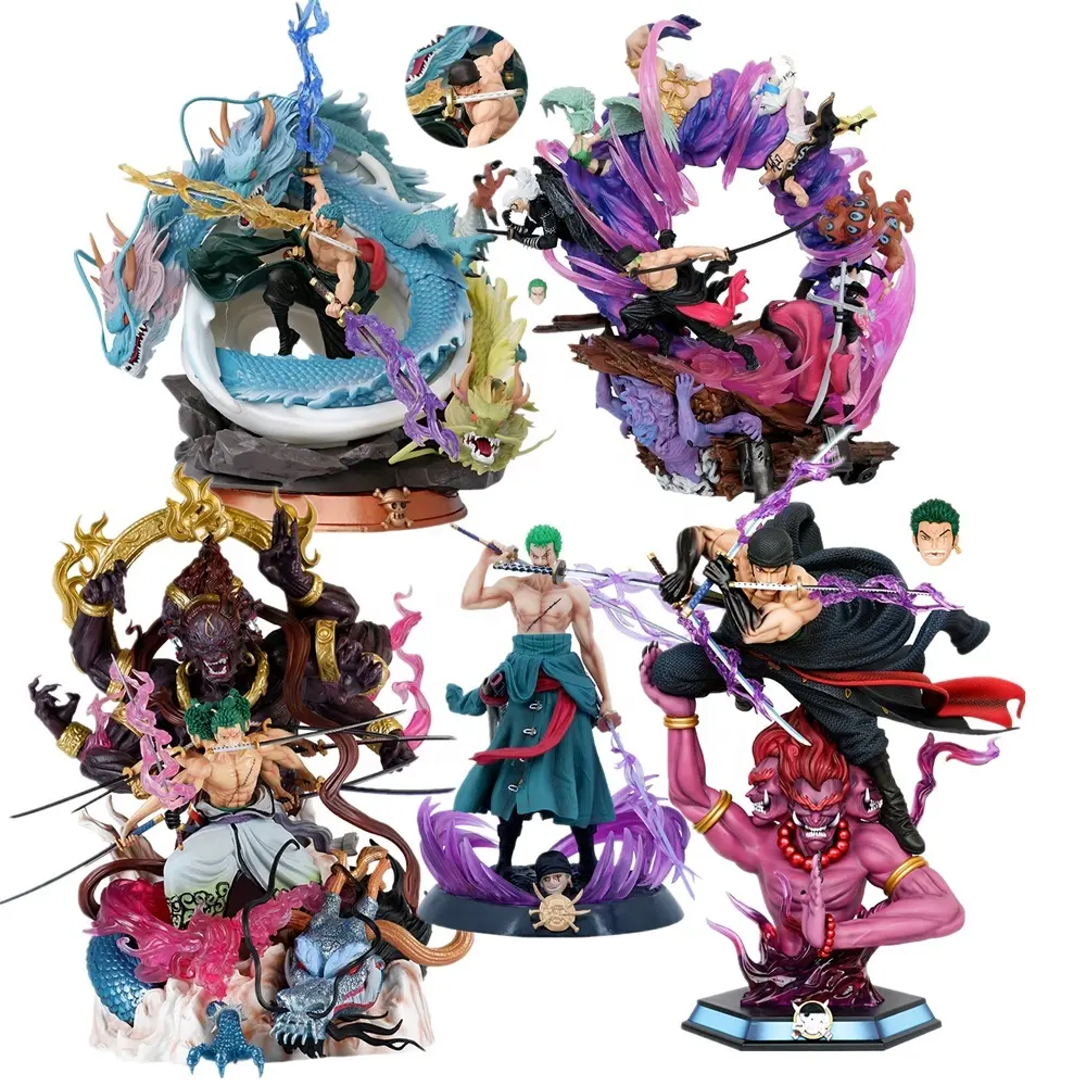 Estatueta de nove lâminas Asura, 1 peça, 37 estilos, Roronoa Zoro, três facas, arte de combate, rei do inferno, figuras de anime em PVC, estátuas de anime