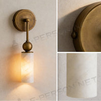 Applique murale moderne en albâtre, applique murale en laiton, luminaire de luxe pour chambre et couloir