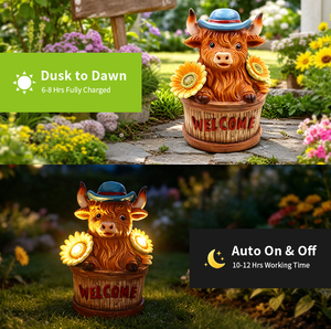 Escultura de Resina para Jardín, Estatua de Vaca Highland para Decoración de Pastoreo y Granja, Regalo para el Dí<span class=keywords><strong>a</strong></span> de la Madre, Regalo de Inauguración de Casa para Mujeres, Mamá, Abuela - Product Image 2