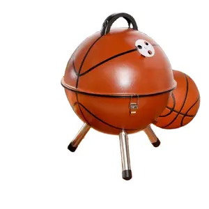 Amazon горячие продажи портативный 14 "форма баскетбола барбекю Гриль Открытый Кемпинг барбекю мини мяч-форма гриль