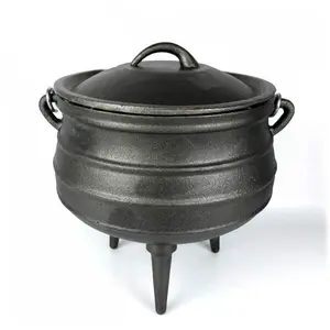 Camping travel 26cm diameter cooking south africa 3 legged cast iron pots